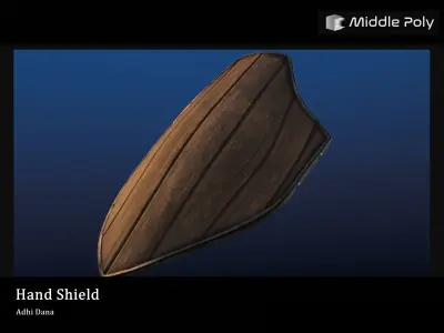 Medieval Shield Low-poly 3D model 2