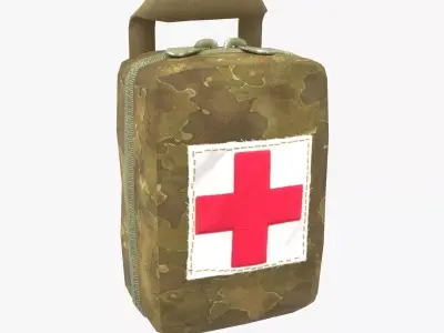 Military First Aid Kit Low-poly 3D model purchase