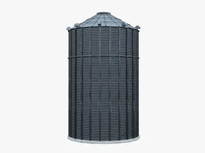 Grain silo2 Low-poly 3D model