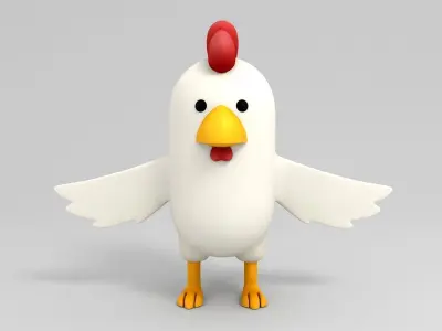 Rigged Chicken Character 3D model