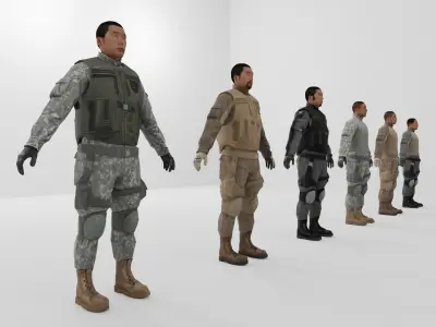 Soldier Low-poly 3D model Low-poly 3D model purchase