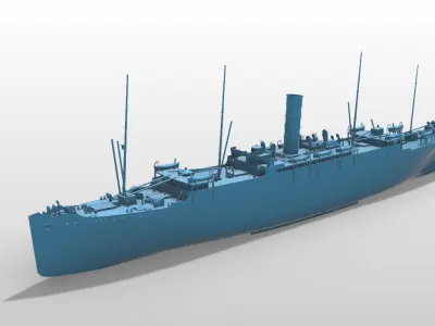 RMS Carpathia full hull and waterline printable model 3D print model