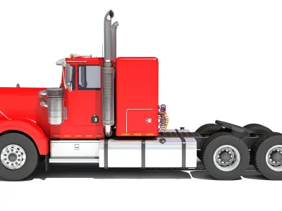 Semi Truck 3D model Textured