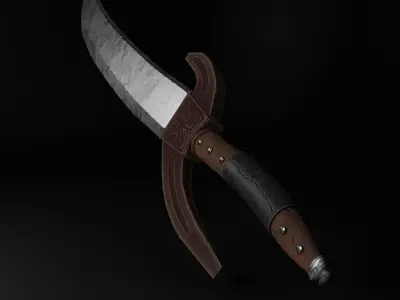 one handed sword PBR low-poly Low-poly 3D model