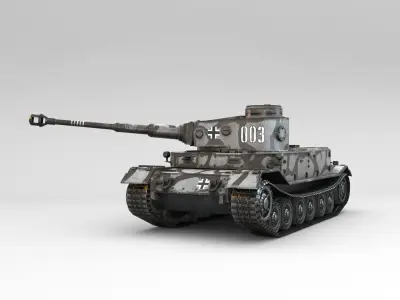Low Poly VK4501 Tiger P Low-poly 3D model