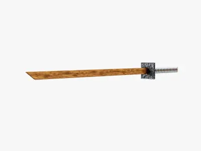 Wooden Ninjato Low-poly 3D model