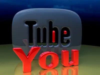 Youtube logo Free 3D model