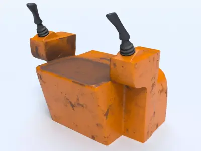 Vehicle Controller Dock with Joy stick ISO SAE controls Low-poly 3D model