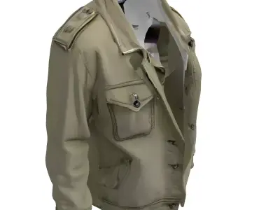 Realistic Military Style Field Jacket Low-poly 3D model