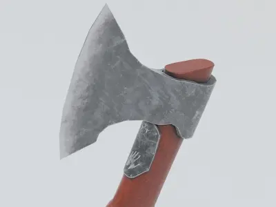 Aged Wooden Axe2 Low-poly 3D model