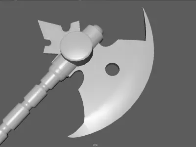 Low Poly Fantasy Battle Axe  Stylized Game-Ready Weapon 3D Model Low-poly 3D model