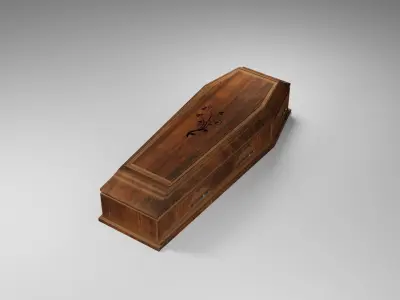 Medieval Coffin Low-poly 3D model