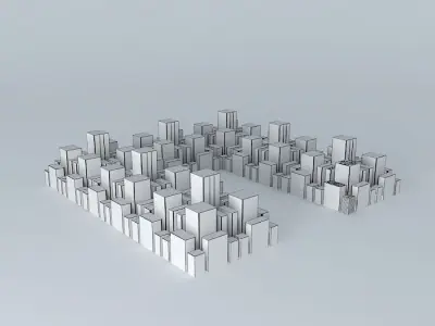 Cityscape 4 letter n made of bricks 3D model