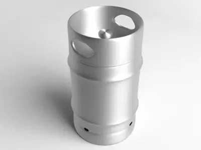Barrel Steel 15 Gallons 3D model