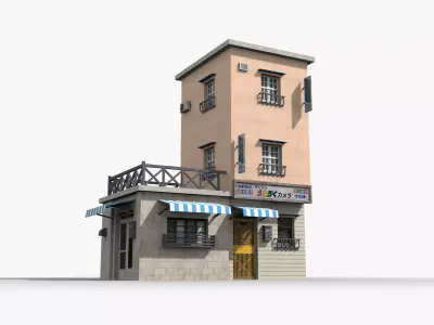 Japanese House x2 Low-poly 3D model purchase