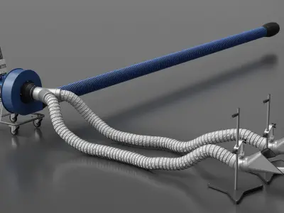 Automotive Blue Exhaust Ventilation System 3D model