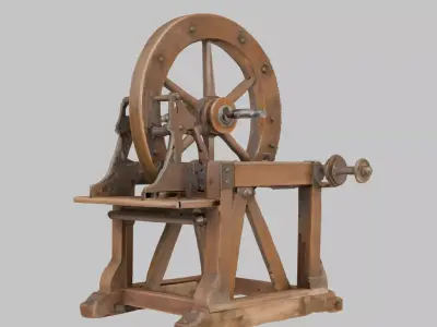 Antique Industrial Wheel 3D Model Low-poly 3D model