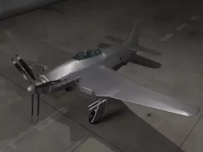 Curtiss XBT2C WW2 plane 3D model