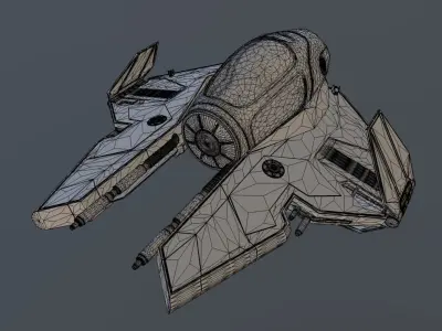 STAR WARS JEDI STARSHIP PBR Low-poly 3D model