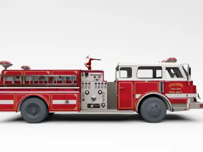 American Firetruck 3D model 3D model