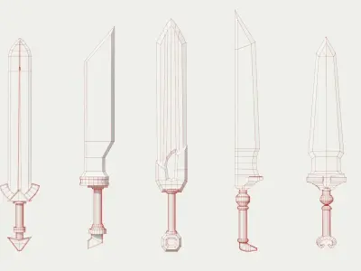 Low Poly Swords Pack Free low-poly 3D model