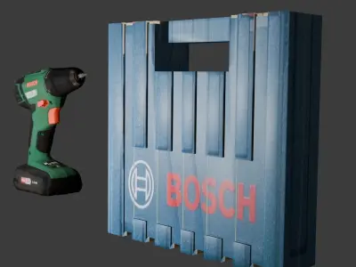 Drill machine Low-poly 3D model get