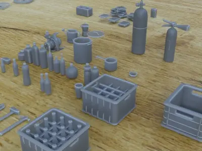 INDOOR HOME ASSETS 1-35 SUPPORTED STL 3D print model