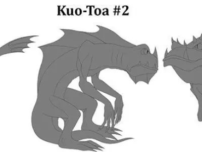 KUO-TOA DEEP ONE FISH-MAN WARRIOR Pose 2 Free 3D print model