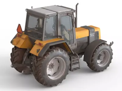 Renault 160-94 4WD Agricultural Tractor Dirty Low-poly 3D model