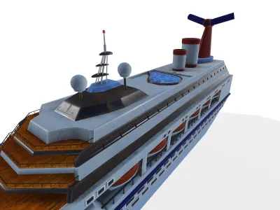 Luxury Cruise Ship 3D Model Fully Textured Low-poly 3D model