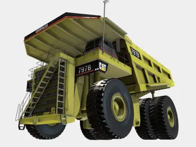 Cat 797B Mining Excavator Low-poly 3D model