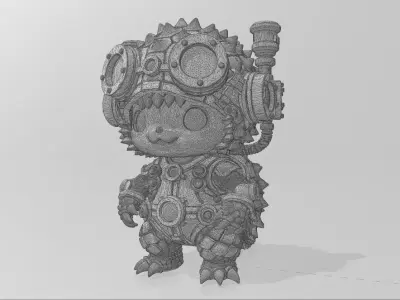 Steampunk Hedgehog Explorer 3D model
