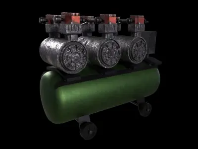 Compressor Machine High Poly 3D Model Low-poly 3D model