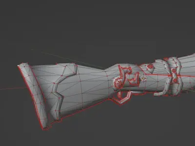 Stylized Gun Low-poly 3D model shop