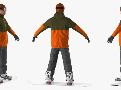 Skier and Snowboarder Collection 3D model
