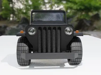 Basic vintage jeep model only exterior Free 3D model