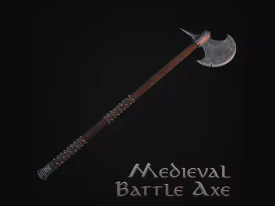 Medieval Battle Axe Low-poly 3D model
