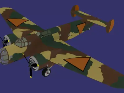 Fokker T 5 bomber Free low-poly 3D model