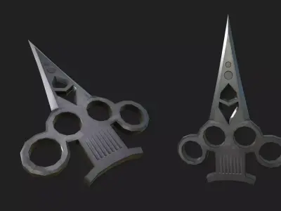 Modern bladed knuckle Low-poly 3D model