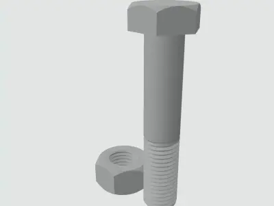 SCREW bolt and nut Free 3D model