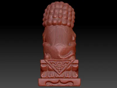  Stone lion statue China lion statue 3D print model