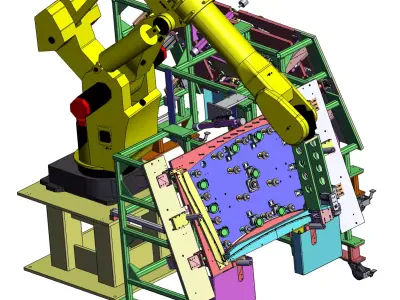 Automated sealing machine for automotive windshields 3D model