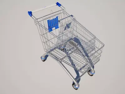  Shopping Cart Low-poly 3D model