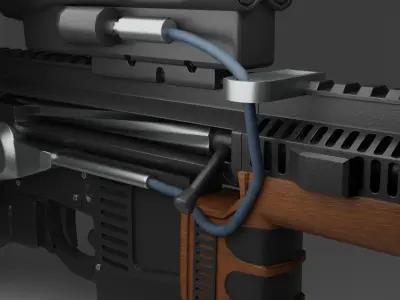 rifle weapon Low-poly 3D model