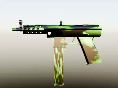 Low Poly SMG  Low-poly 3D model