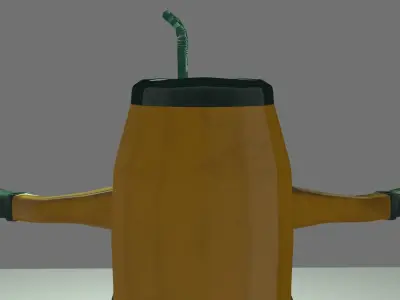 Robot juice with straw 3D model