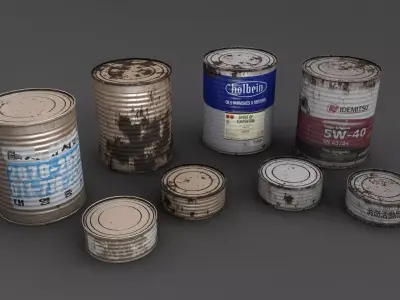 tin cans Low-poly 3D model purchase
