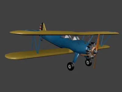 Boeing Model 75 Stearman Low-poly 3D model