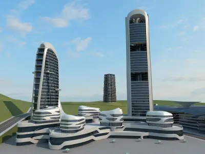 Futuristic Skyscraper 1 3D model