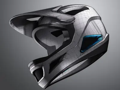 Full Face Motorcycle Bike Helmet Design  3D model